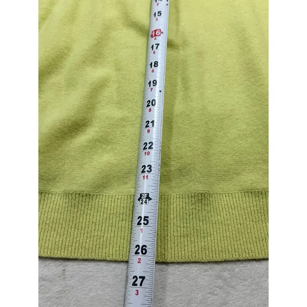 Anthropologie Moth Sz 2X Bat Wing Lime Green Round Neck Bottom Ribbed Sweater